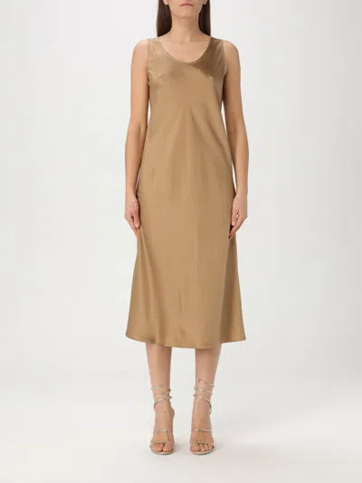 Max Mara Banjo Slip Midi Silk Dress In Camel