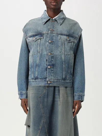 Mm6 Maison Margiela Mm6 By Maison Margiela Cut-out Denim Jacket In Blue
