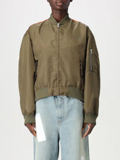 Mm6 Maison Margiela Mm6 By Maison Margiela Hem Bomber Jacket With Contrast Inserts In Green
