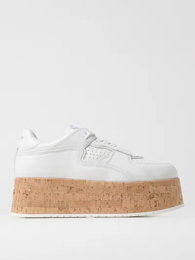 Valentino Garavani Sneaker With Cork Sole And White Leather Perforated Details