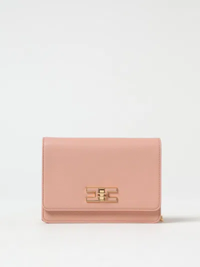 Elisabetta Franchi Groumette Chain Small Shoulder Bag In Pink