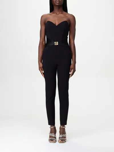 Elisabetta Franchi Strapless Jumpsuit With Waist Belt In Black