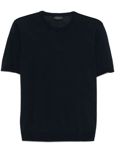 Roberto Collina Crwneck Short Sleeves In Black