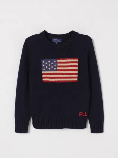 Polo Ralph Lauren Flag Cn Swtr Tops Sweater In Navy