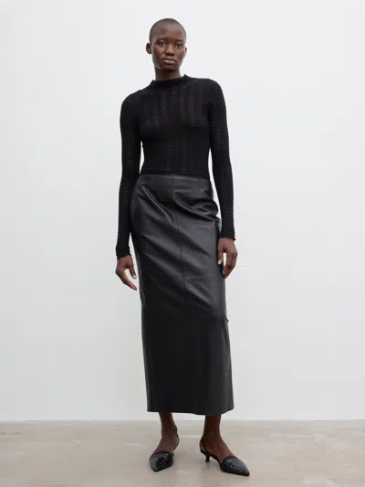 House Of Dagmar Cotton-blend Lace Top In Black