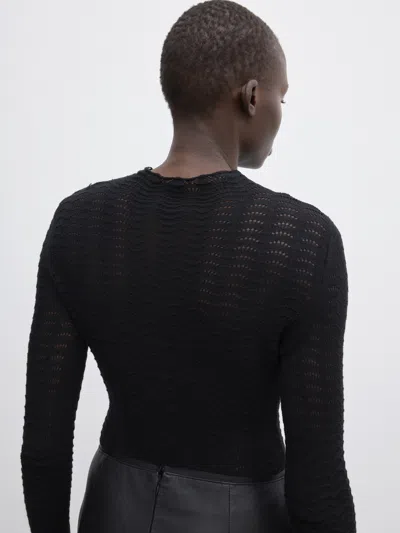 House Of Dagmar Cotton-blend Lace Top In Black