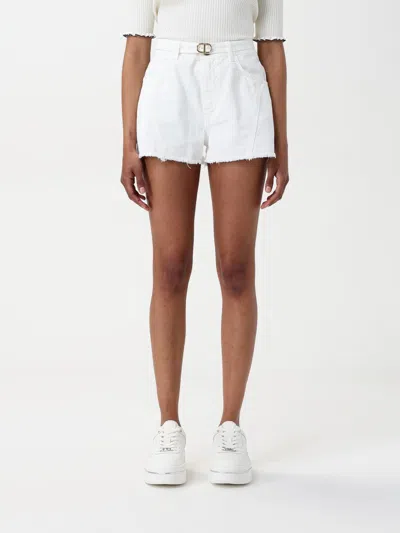 Twinset Twin-set 100% Cotton Comfortable Shorts In Ice