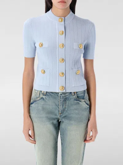 Balmain Cardigan M/c Bottoni In Blue