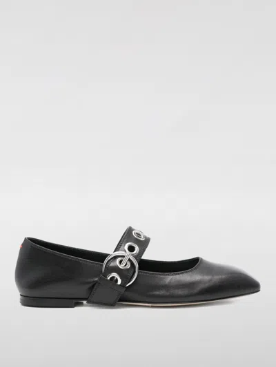Aeyde Aeydē Nappa Leather Flats With Circular Hardware Detail In Black