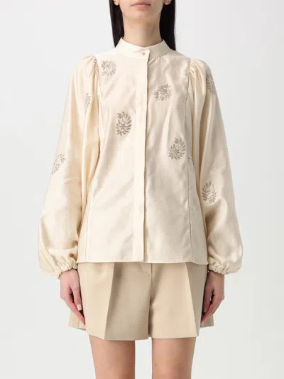 Max Mara Maxmara Women Lightweight Cotton Satin Shirt In White