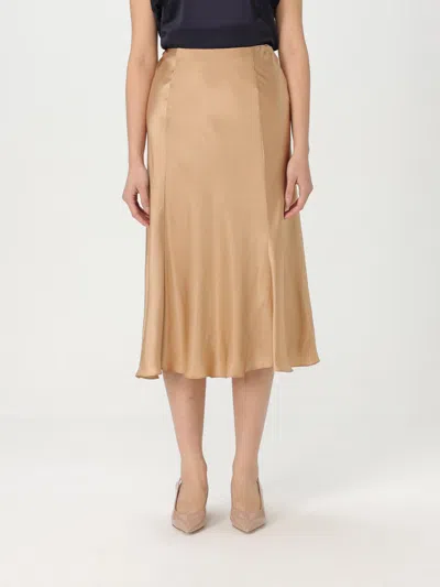 Alberta Ferretti Flowing Maxi Skirt With Wrap Effect And Sheen In Brown