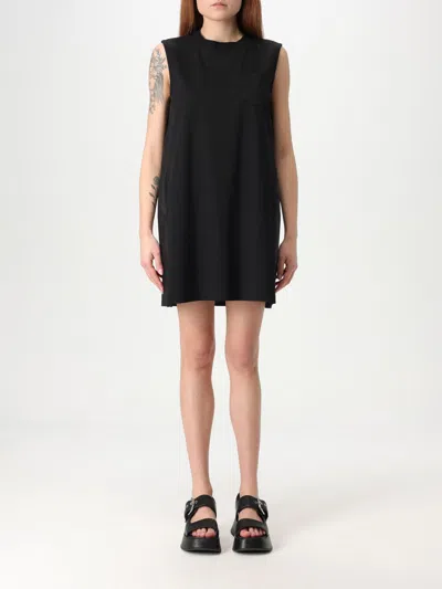 Sacai Crewneck Mini Dress In Black