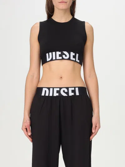 Diesel Top  Woman Color Black In Black