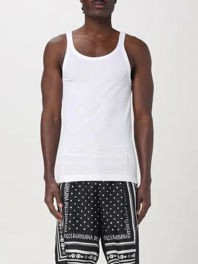 Dolce & Gabbana White Cotton Tank Top In White