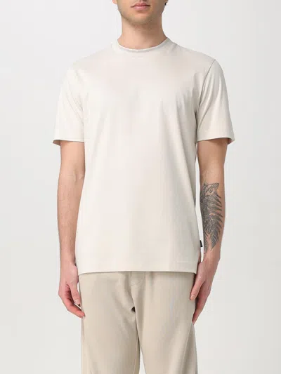 Hugo Boss Interlock-cotton T-shirt With Color-block Collar In White