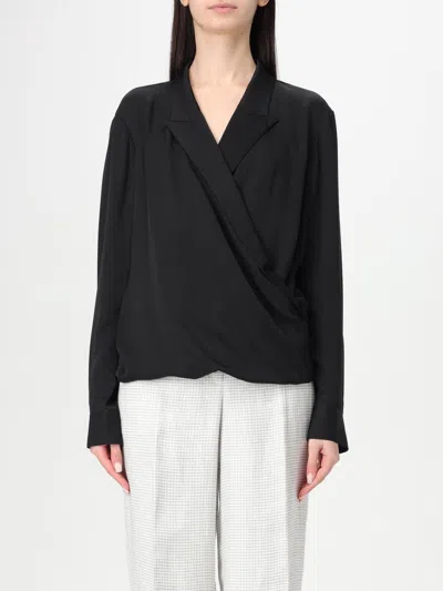 Theory 'pk Label Wrap' Blouse In Black