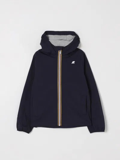 K-way Jacket  Kids Color Gnawed Blue In Navy