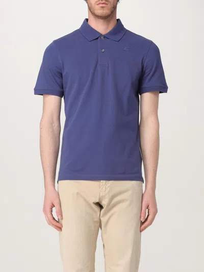 K-way Silicone Logo Polo Shirt In Blue