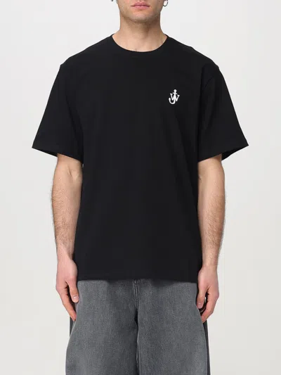 Jw Anderson J. W. Anderson Anchor Embroidery T-shirt Black In Black