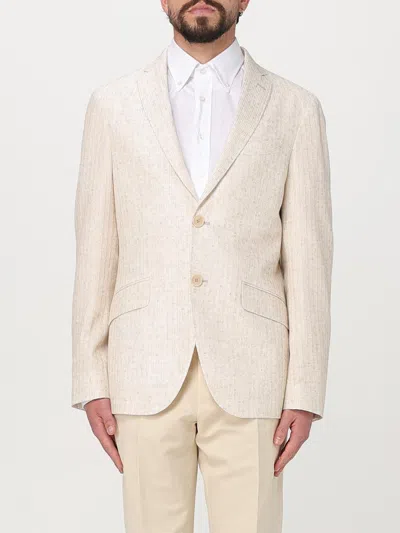 Etro Micro-patterned Blazer In Neutral