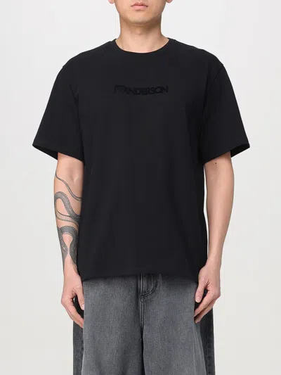 Jw Anderson J. W. Anderson Short Sleeve Cotton T-shirt In Black