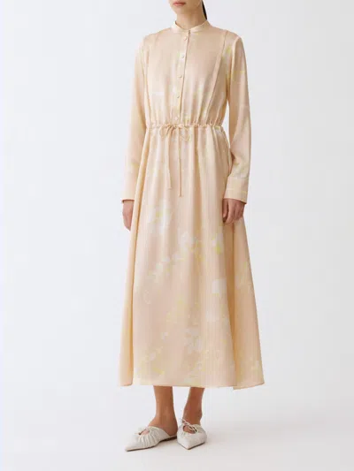 Fabiana Filippi Silk Maxi Shirt Dress In Blush Pink