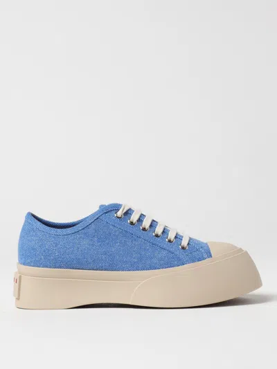 Marni Woman Sneakers Azure Size 7 Textile Fibers In Blue