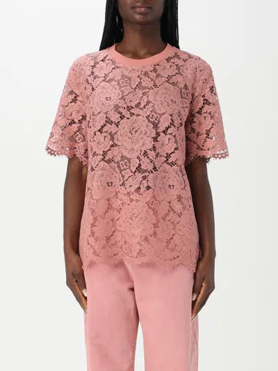 Dolce & Gabbana Cordonetto Lace T Shirt In Pink