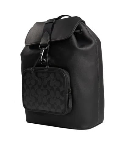 Coach Logo Print Backpack In Black