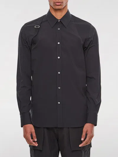 Alexander Mcqueen Harness Cotton Shirt In Black