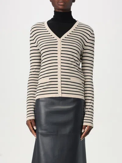 Max Mara Button-down V-neck Sweater In Soft Virgin Wool In Multi