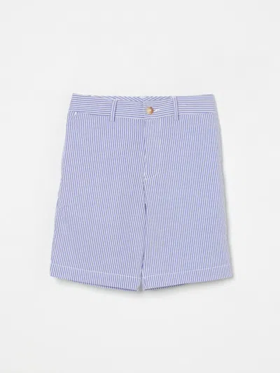 Polo Ralph Lauren Boys Blue Stripe Skinny Fit Shorts In Blue