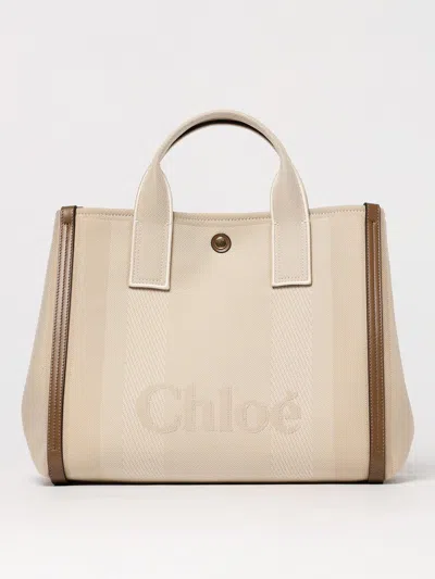 Chloé Carry Canvas Tote In Brown