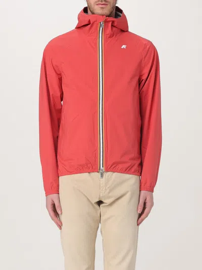 K-way Man Jacket Coral Size Xxs Polyamide In Red