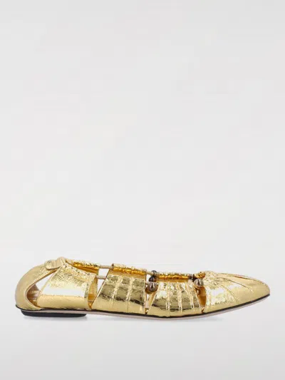 Chloé Metallic Gold Ballerina In Gold
