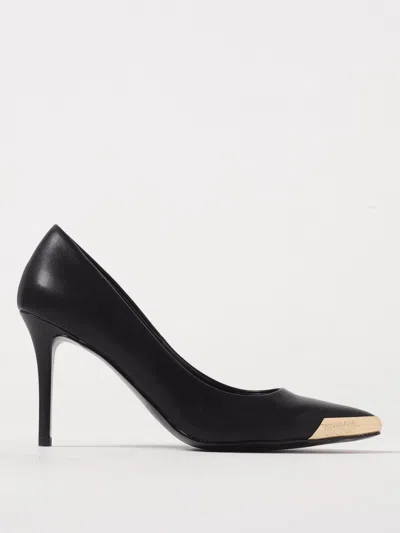 Versace Jeans Couture Black Leather Pumps In Black