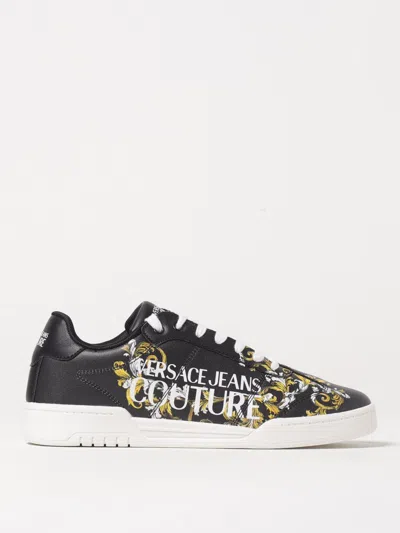 Versace Jeans Couture Black & Gold Outline Barocco Brooklyn Sneakers In ...