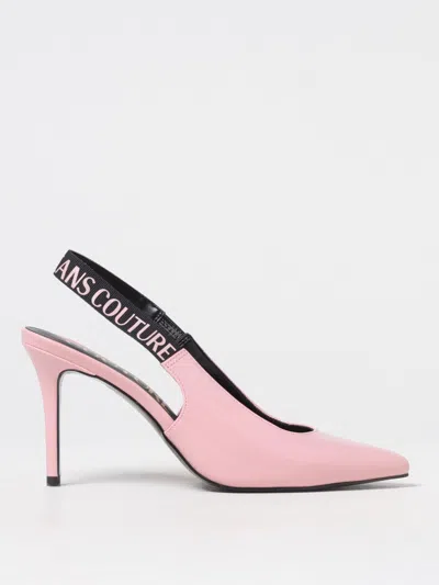 Versace Jeans Couture Pink Scarlett Slingback Mid Heels In Pink
