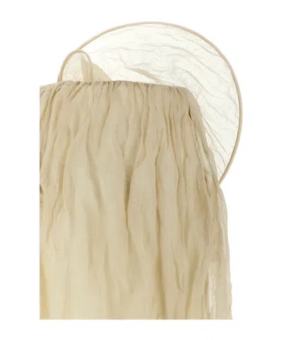 Magda Butrym Flowing Silhouette Layered Sheer Skirt In Nude