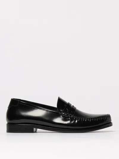 Saint Laurent Le Loafer Logo Plaque Shoes In Black