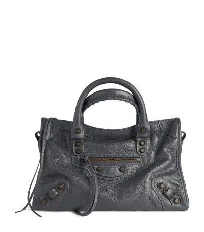 Balenciaga Small Leather Le City Top-handle Bag In Grey