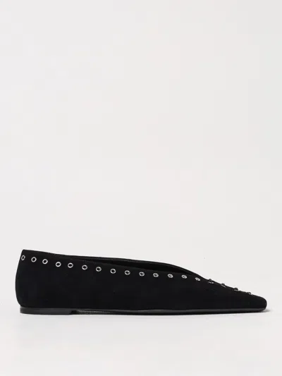 Totême Toteme Women Suede Leather Lace-up Ballets In Black