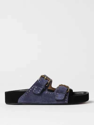 Isabel Marant Studded Design Suede Leather Sandals In Blue