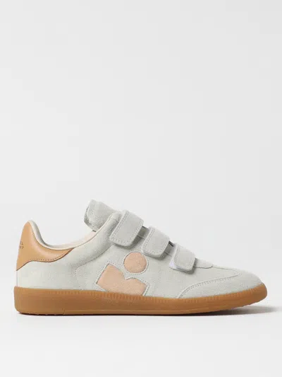 Isabel Marant Leather Sneakers With Branded Heel Counter In White