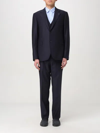 Tagliatore Two-piece Suit In Virgin Wool In Blue