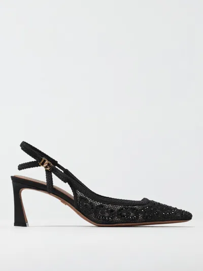 Dolce & Gabbana Leopard-design Lace Slingbacks With Fusible Rhinestones In Black