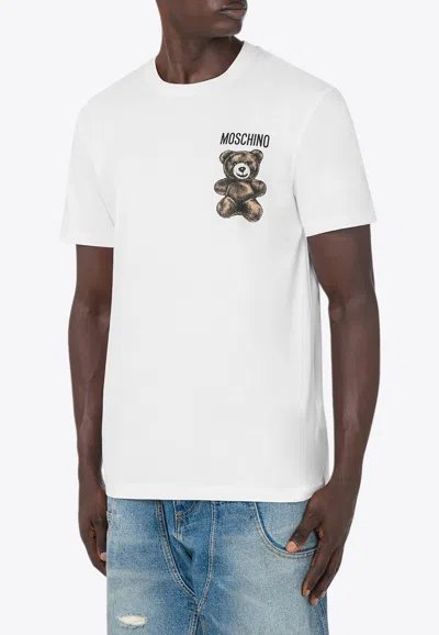 Moschino Teddy Bear-print Crewneck T-shirt In White