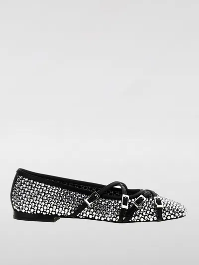 Mach&mach Mach & Mach Mesh Ballerina Flats In Black