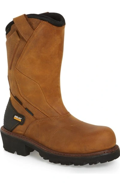 Ariat 'powerline H2o' Waterproof Insulated Comp Toe Work Boot (men) In Aged Bark Leather