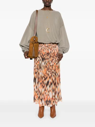 Isabel Marant 'rolande' Animal Print Skirt In Orange